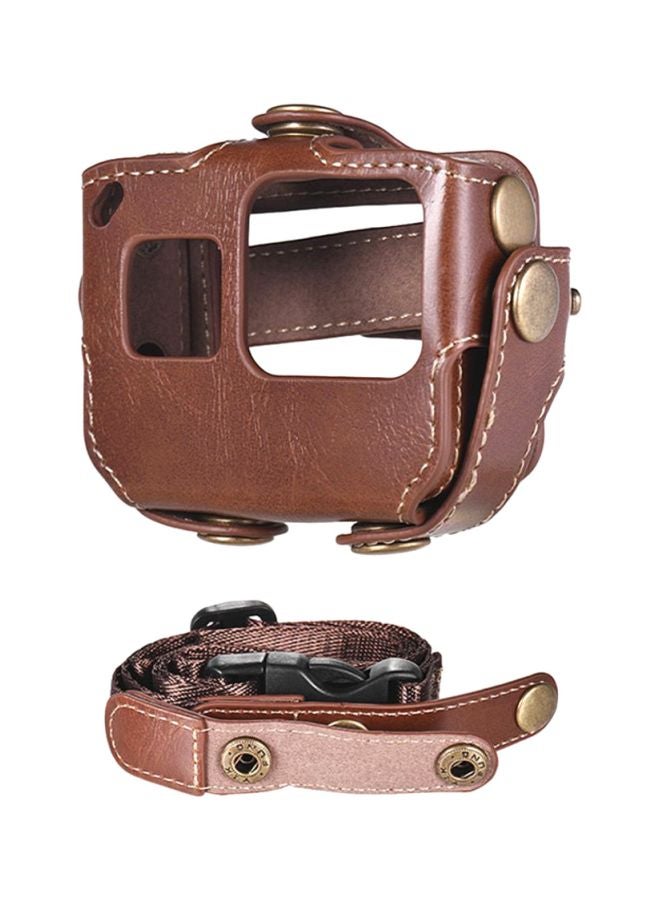 ANDOER Leather Protective Case for GoPro Hero 6/5 Action Camera Coffee - Image 1