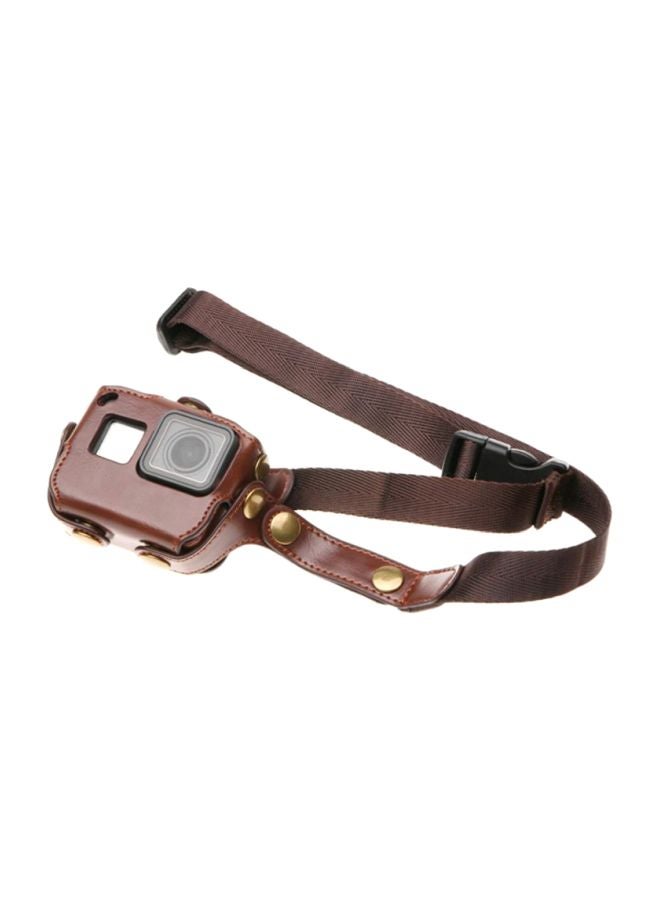 ANDOER Leather Protective Case for GoPro Hero 6/5 Action Camera Coffee - Image 2