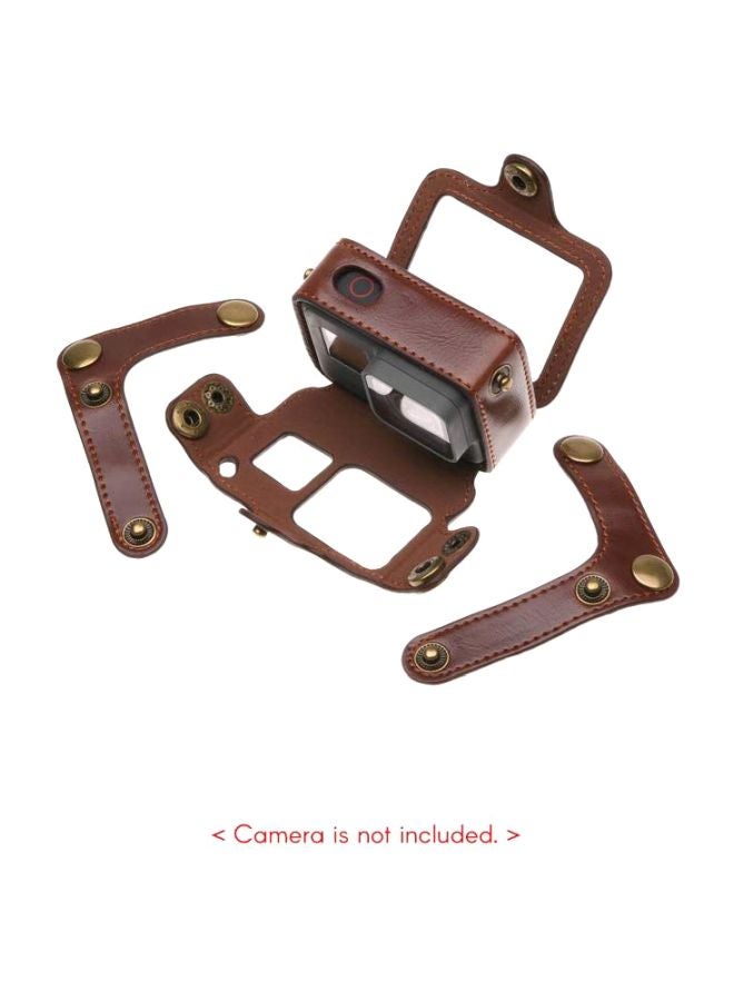 ANDOER Leather Protective Case for GoPro Hero 6/5 Action Camera Coffee - Image 5