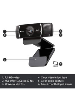 Logitech C922 Pro Stream Webcam Black  - Image 5