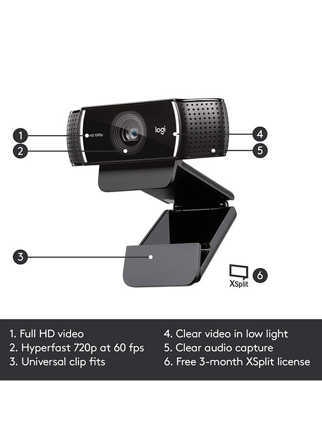 Logitech C922 Pro Stream Webcam Black  - Image 5