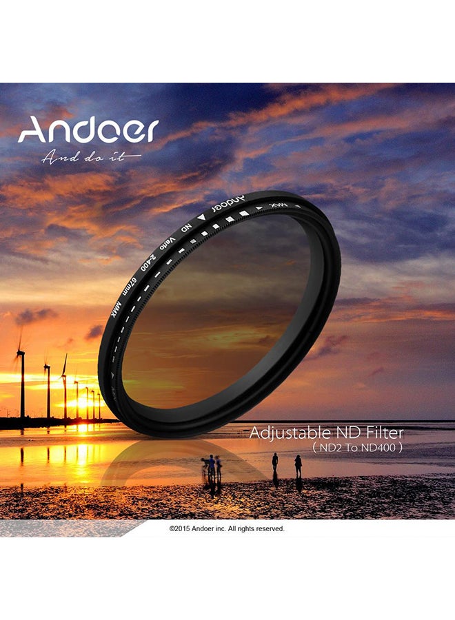 ANDOER Neutral Density Adjustable ND2 To ND400 Variable Filter 8.2cm Black/Clear  - Image 5