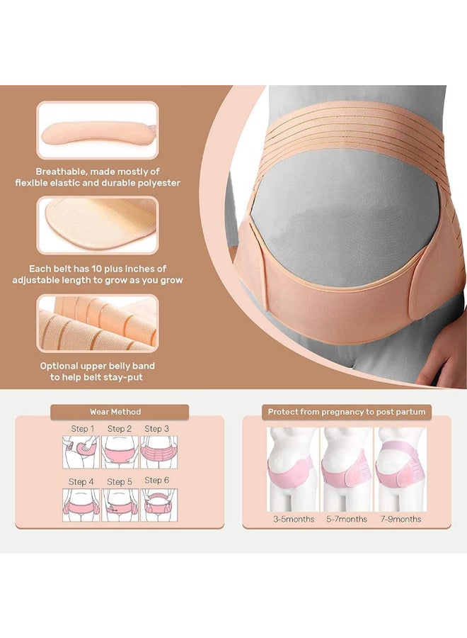 3-Piece Maternity Support Belly Belt Band Set Pink - Image 2
