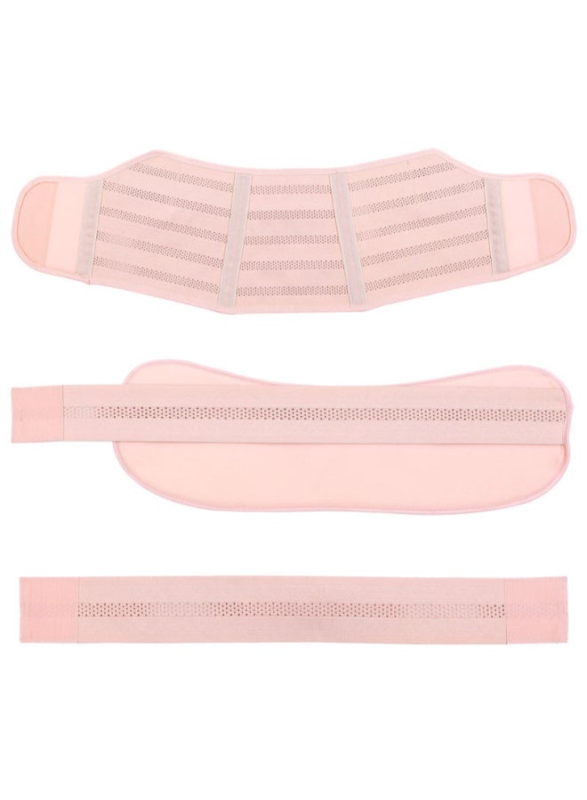 3-Piece Maternity Support Belly Belt Band Set Pink - Image 1