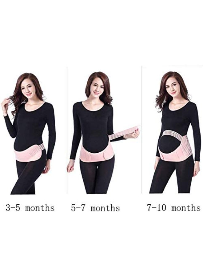 3-Piece Maternity Support Belly Belt Band Set Pink - Image 3