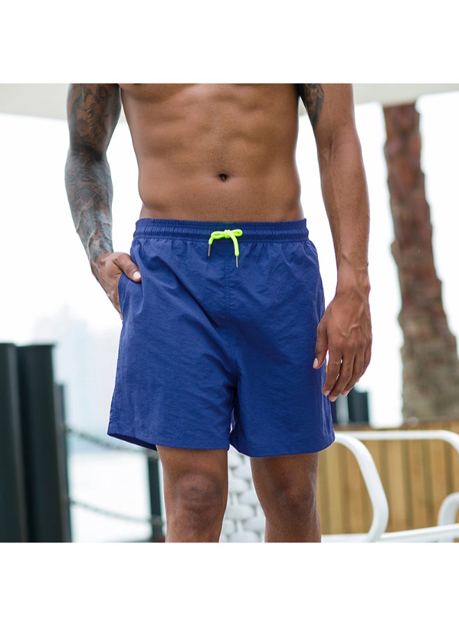 Performance Tie Belt Waist Sport Shorts Royal Blue  - Image 1