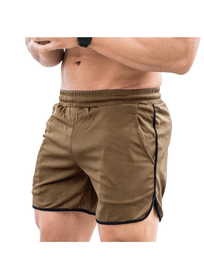 Generic - Sport Workout Pocket Shorts Brown - Image 1