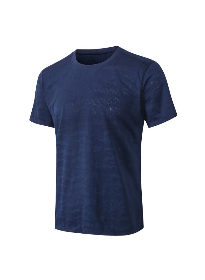 Camouflage Print Sports T-Shirt Dark Blue  - Image 1