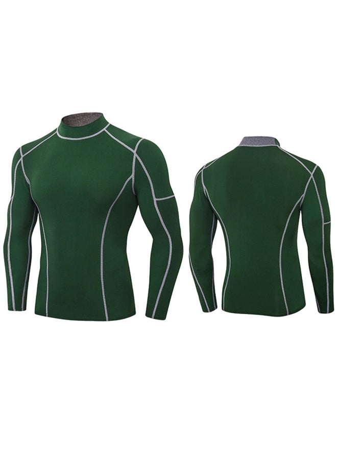 Performance Long Sleeved Sport T-Shirt Dark Green - Image 2