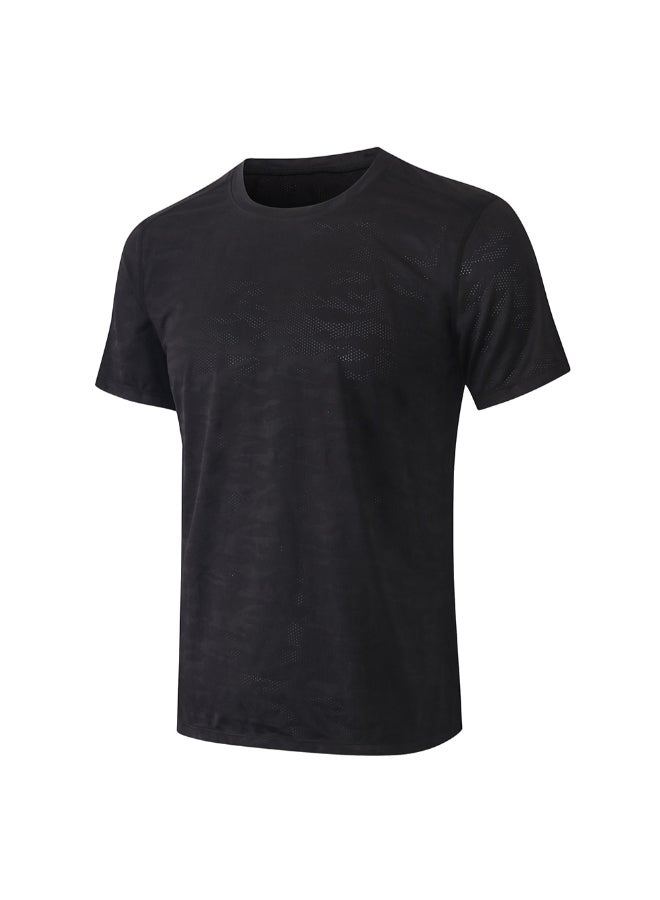 Camouflage Print Sports T-Shirt Black 