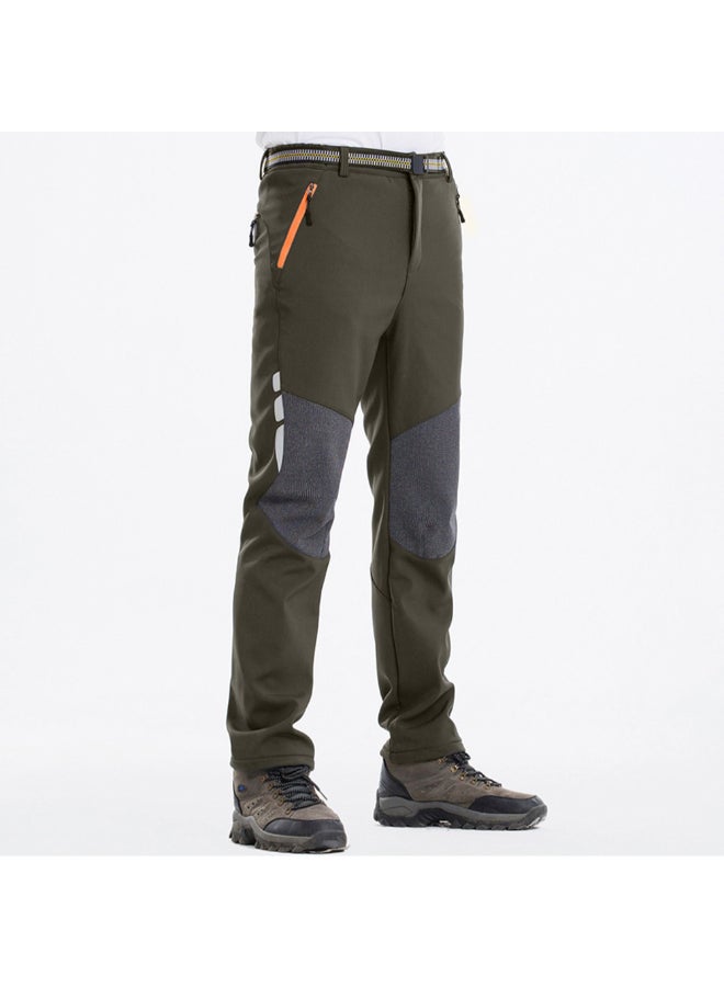 Zipper Pockets Outdoor Sports Pants Dark Green/Grey  - Image 2