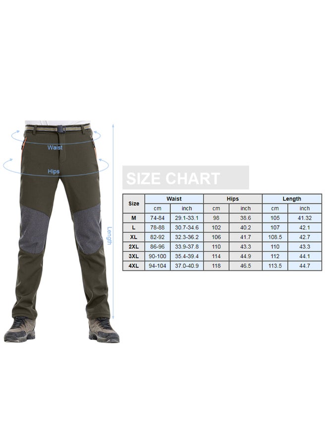 Zipper Pockets Outdoor Sports Pants Dark Green/Grey  - Image 3