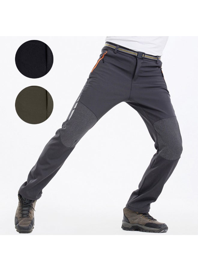 Zipper Pockets Outdoor Sports Pants Dark Green/Grey  - Image 4