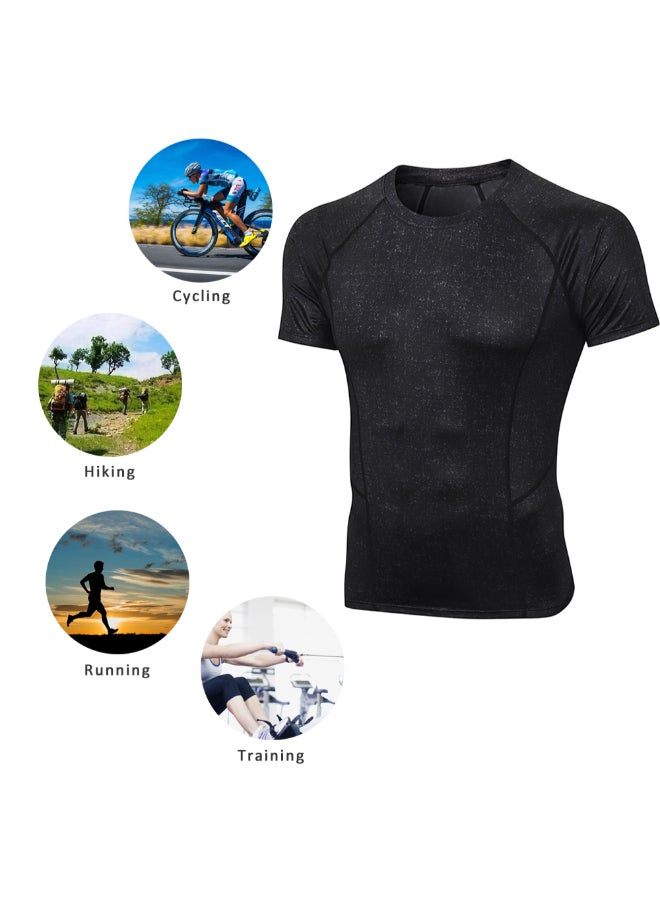 تيشيرت رياضي لممارسة التمارين أسود - Image 2