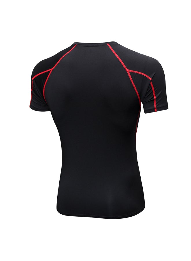 طقم تيشيرت رياضي بتصميم ضاغط لتمارين اللياقة البدنية من 3 قطع أسود - Image 5