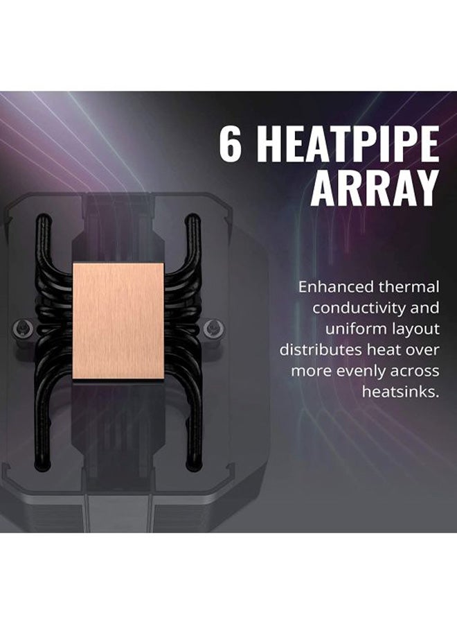 COOLER MASTER RGB Dual Tower Master Air Cooler 5.3x4.9x6.5inch Black  - Image 4