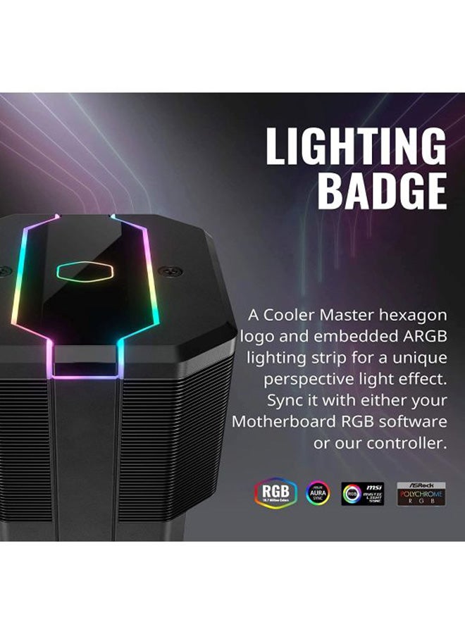 COOLER MASTER RGB Dual Tower Master Air Cooler 5.3x4.9x6.5inch Black  - Image 5
