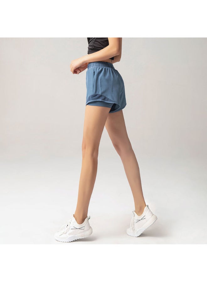 2 In 1 Quick Dry Sports Shorts Blue - Image 2