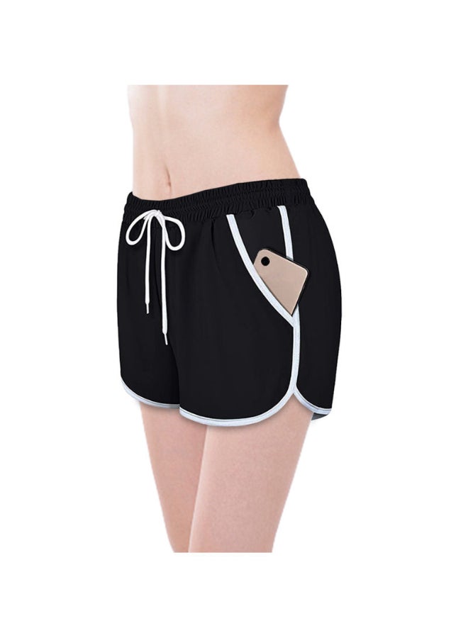 Comfortable Running Sports Shorts Black/White - Image 1