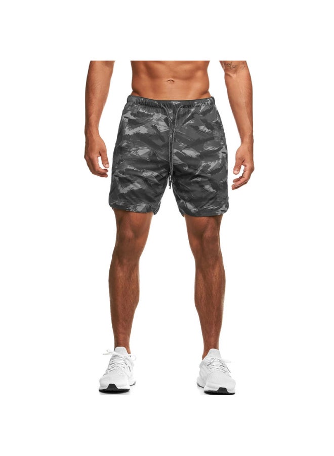 Comfortable Running Sports Shorts Grey/Black - Image 1