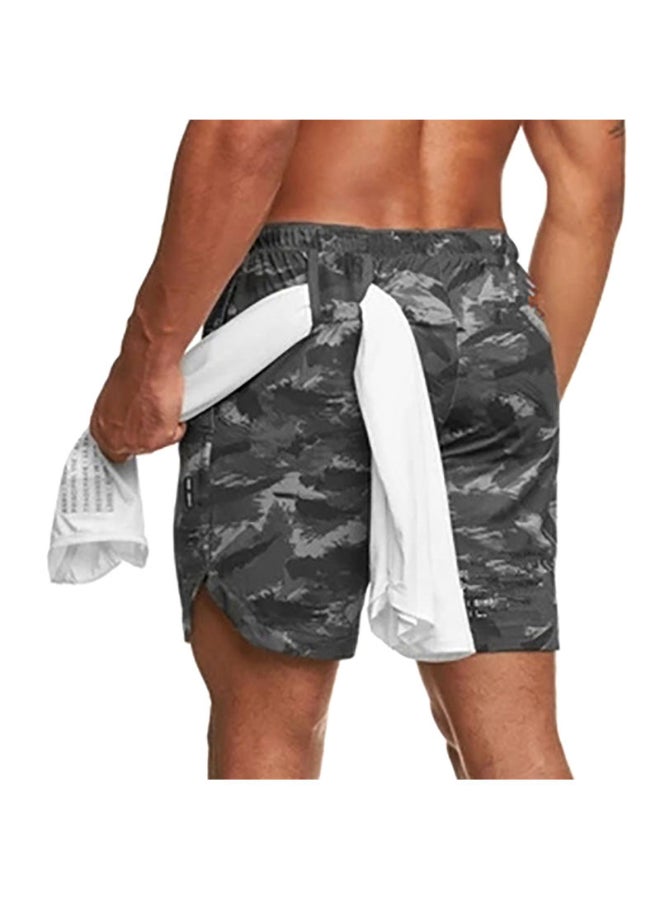 Comfortable Running Sports Shorts Grey/Black - Image 2