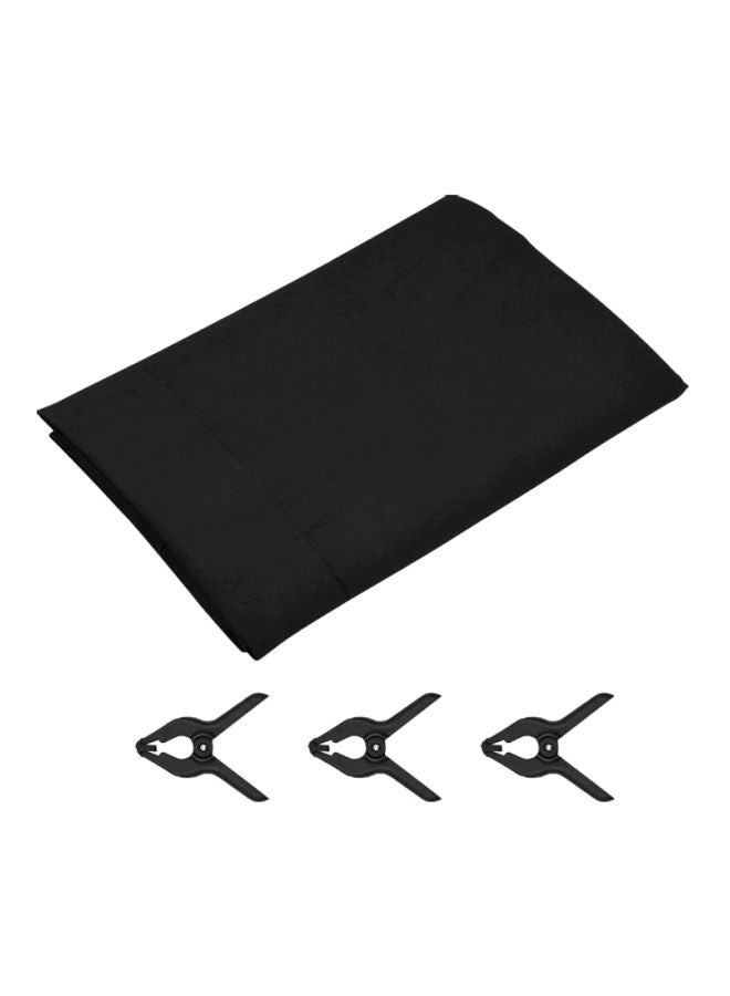 ANDOER 4-Piece Photography Background Backdrop And Clamp Set Black  - Image 1