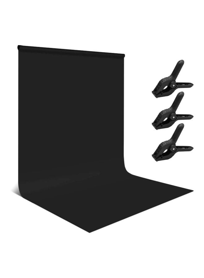 ANDOER 4-Piece Photography Background Backdrop And Clamp Set Black  - Image 2