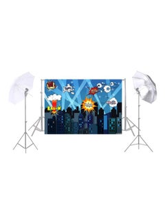 ANDOER Super Hero City Photography Background Photo Studio Props Blue/Red/White  - Image 4