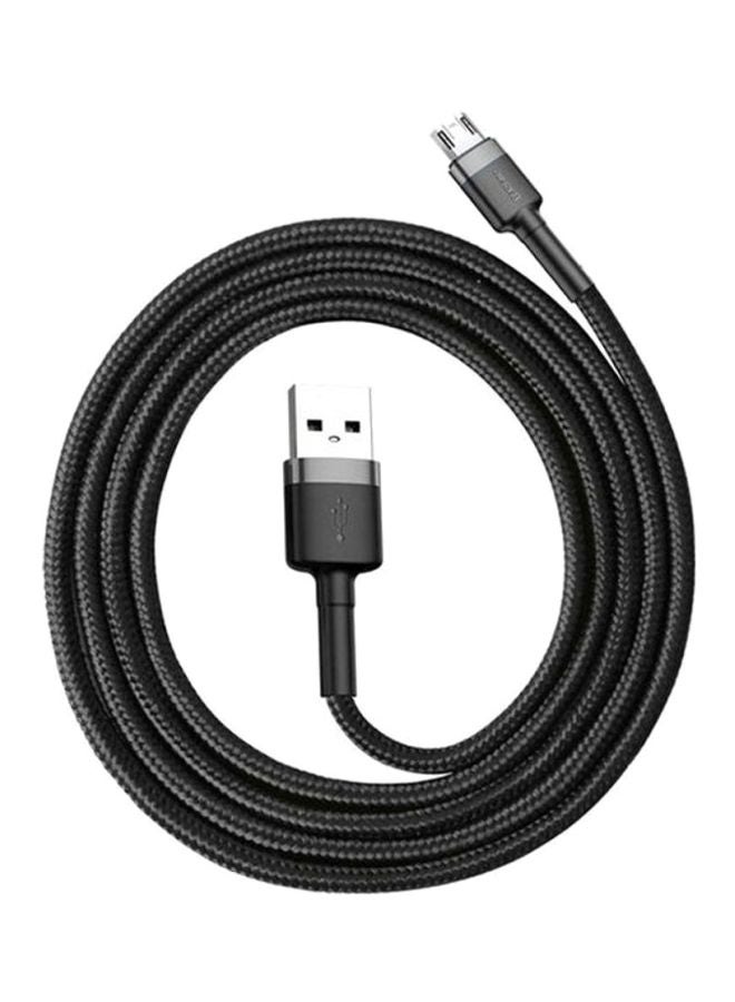 Baseus Cafule Micro USB Cable Nylon Braided Fast Quick Charger Cable USB to Micro USB 1.5A Android Charging Cord compatible for Galaxy S7 S6, Note, LG, Nexus, Nokia, PS4 2M Black/Silver - Image 1
