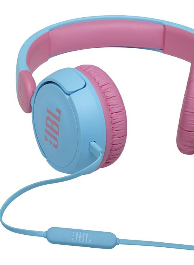 جي بي إل سماعة رأس توضع على الأذن للأطفال JR310 مع كابل مسطح من جانب واحد للاستماع الآمن أزرق/ وردي - Image 5