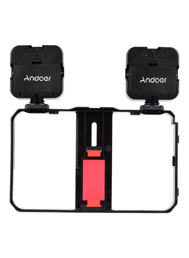 أندوير مجموعة مصابيح LED صغيرة للتصوير مكونة من قطعتين أسود/ أبيض - Image 3