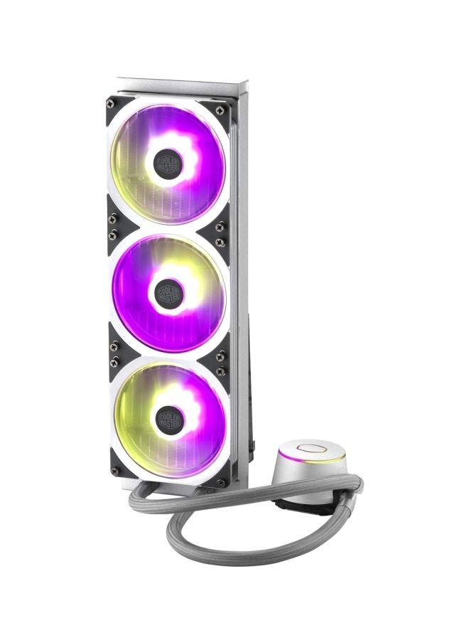 كولر ماستر مروحة تبريد سائل ماستر  ثلاثية لوحدة المعالجة المركزية بإضاءة متعددة الألوان RGB 12x12x2.6سم - Image 4