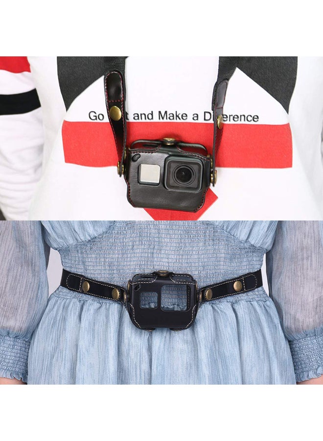 ANDOER Leather Protective Case for GoPro Hero 6/5 Action Camera Black/Gold - Image 5