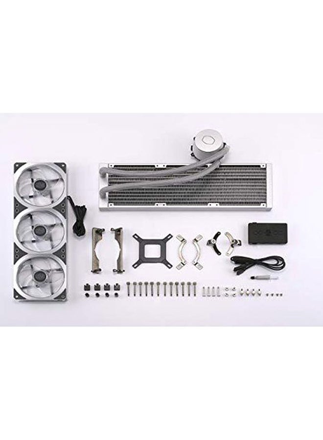 كولر ماستر مروحة تبريد سائل ماستر  ثلاثية لوحدة المعالجة المركزية بإضاءة متعددة الألوان RGB 12x12x2.6سم - Image 5