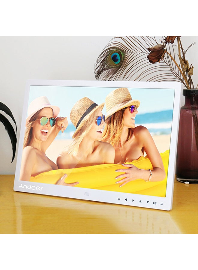 ANDOER 13 Inch LED Digital Photo Frame With Infrared Remote Control, 7 Touch Key Support Auto Play, 14 Language, Stand White  - Image 3