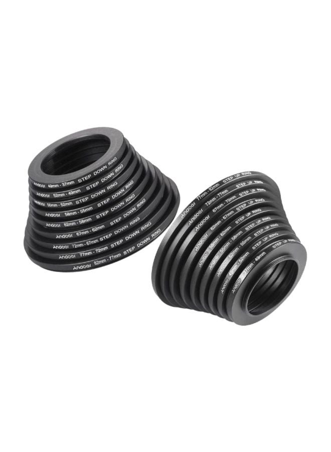 ANDOER 18-Piece Step Up And Down Lens Filter Adapter Ring Set Black  - Image 2