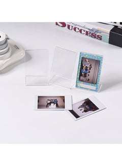 أندوير حامل صغير لإطار صور أكريليك على شكل حرف L من 3 قطع لفيلم Fujifilm Instax 8/8+/70/7s/90/25/26/50s/9/SP-1/SP-2، شفاف 3 بوصات 9x5.4x3.3 سم شفاف 9x5.4x3.3سم  - Image 2