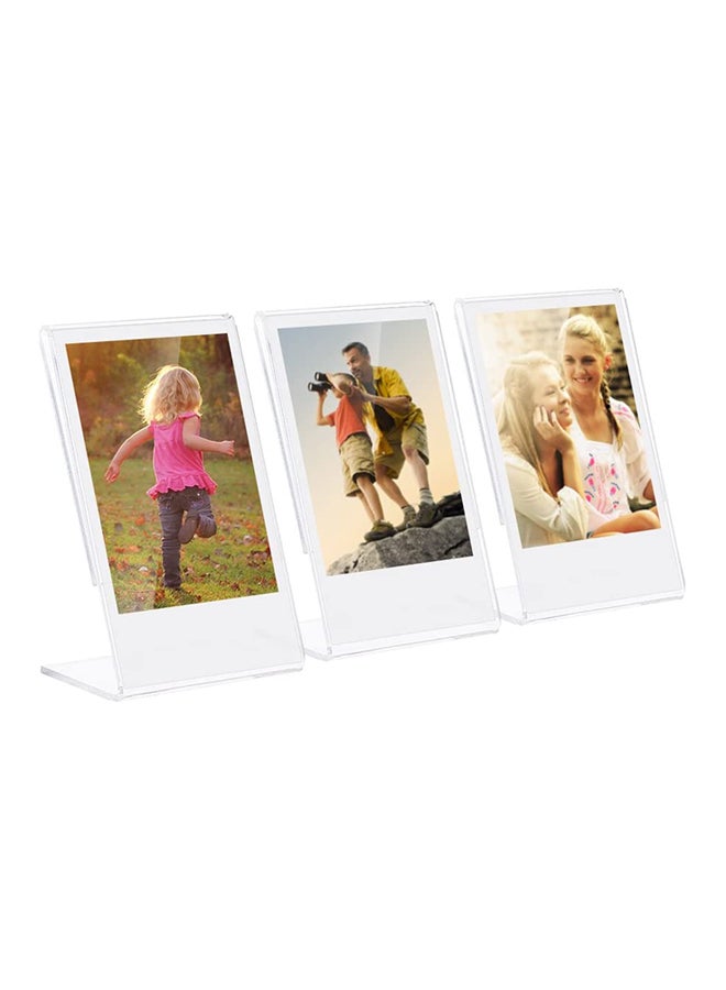 أندوير حامل صغير لإطار صور أكريليك على شكل حرف L من 3 قطع لفيلم Fujifilm Instax 8/8+/70/7s/90/25/26/50s/9/SP-1/SP-2، شفاف 3 بوصات 9x5.4x3.3 سم شفاف 9x5.4x3.3سم  - Image 3