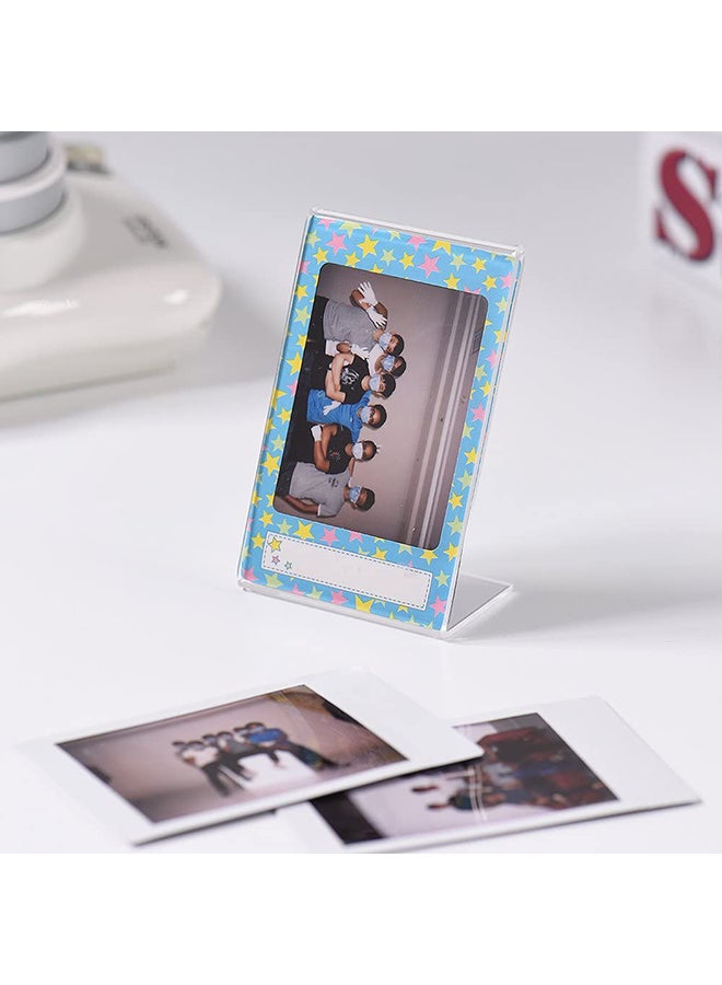 أندوير حامل صغير لإطار صور أكريليك على شكل حرف L من 3 قطع لفيلم Fujifilm Instax 8/8+/70/7s/90/25/26/50s/9/SP-1/SP-2، شفاف 3 بوصات 9x5.4x3.3 سم شفاف 9x5.4x3.3سم  - Image 4