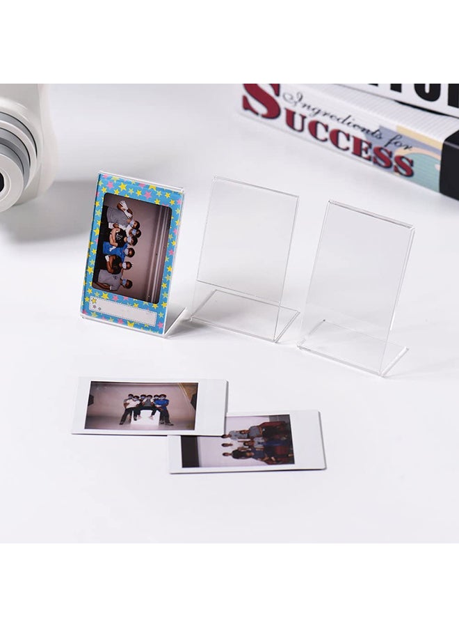 أندوير حامل صغير لإطار صور أكريليك على شكل حرف L من 3 قطع لفيلم Fujifilm Instax 8/8+/70/7s/90/25/26/50s/9/SP-1/SP-2، شفاف 3 بوصات 9x5.4x3.3 سم شفاف 9x5.4x3.3سم  - Image 5