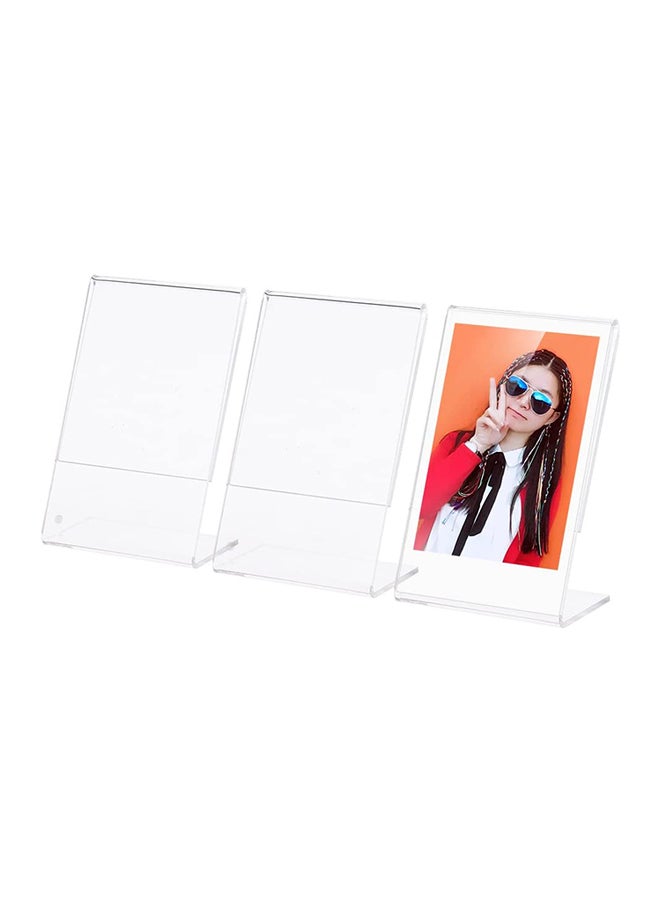 ANDOER - 3-Pack L-Shape Acrylic Photo Frame Mini Stand For Fujifilm Instax 8/8+/70/7s/90/25/26/50s/9/SP-1/SP-2 Film, 3 Inch Clear 9x5.4x3.3cm - Image 1