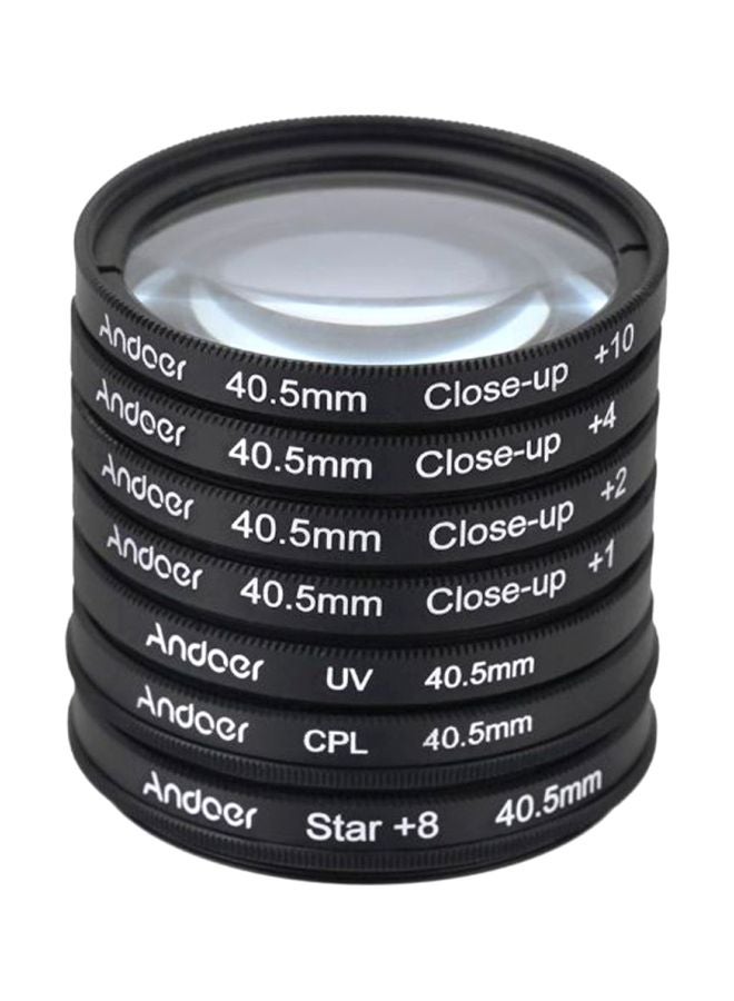 ANDOER 8-Piece Ultraviolet Circular-Polarizing Lens Filter Set 4.05cm Black/Clear 