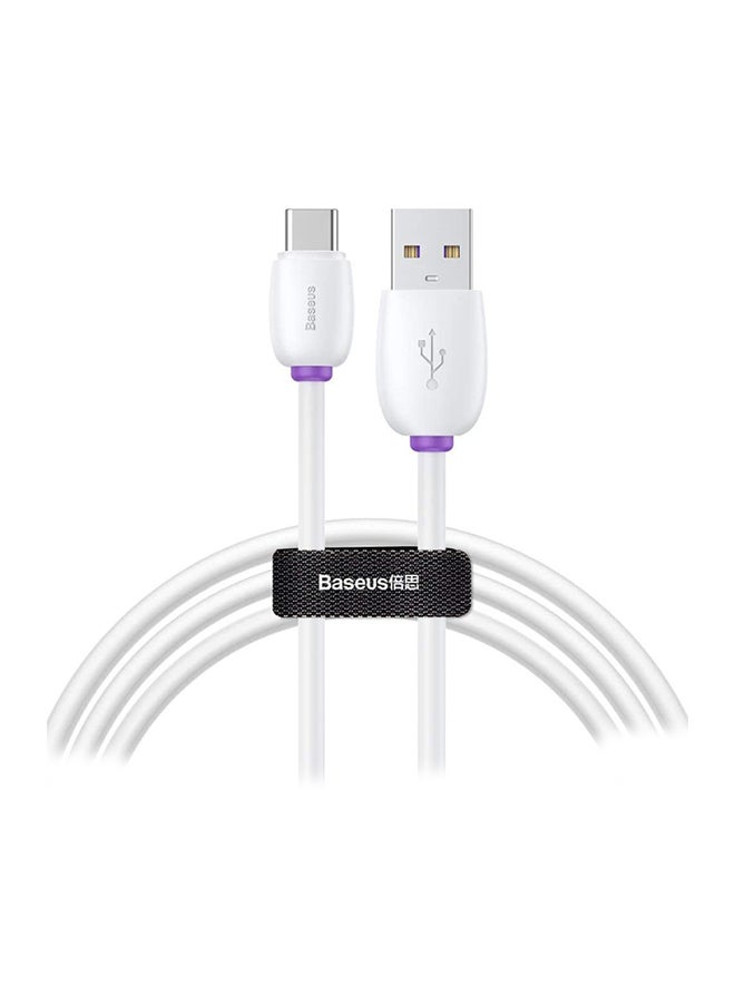 Baseus USB C Cable 40W 5A Fast Charging Cable Loop Series USB Type C Charger Compatible for Samsung S21 S20 Note 20 10 9 Huawei P30 P20 Lite Mate 20 Pro P20 LG G5 G6 Xiaomi Mi 11 Ultra A2 Mi 9 etc. 1Meter White/Purple  - Image 3