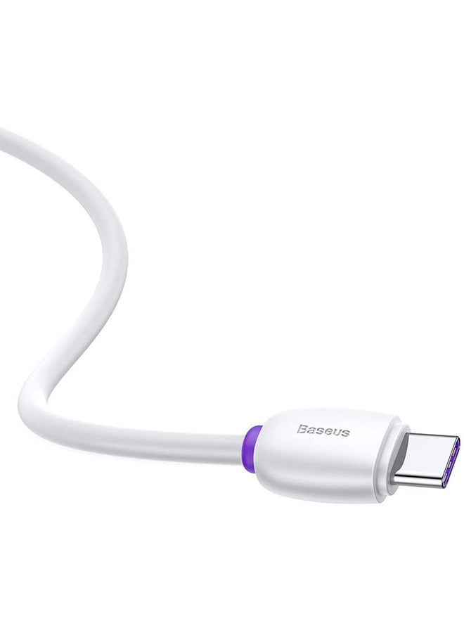 Baseus USB C Cable 40W 5A Fast Charging Cable Loop Series USB Type C Charger Compatible for Samsung S21 S20 Note 20 10 9 Huawei P30 P20 Lite Mate 20 Pro P20 LG G5 G6 Xiaomi Mi 11 Ultra A2 Mi 9 etc. 1Meter White/Purple  - Image 4