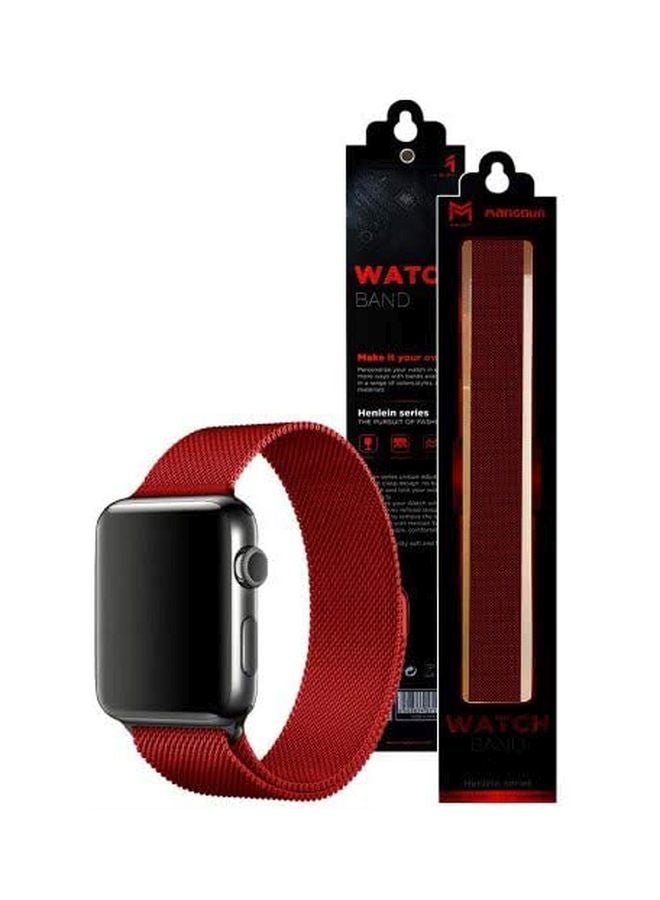 MARGOUN - Milanese Loop Band For Apple Watch 38/40mm Red - Image 1