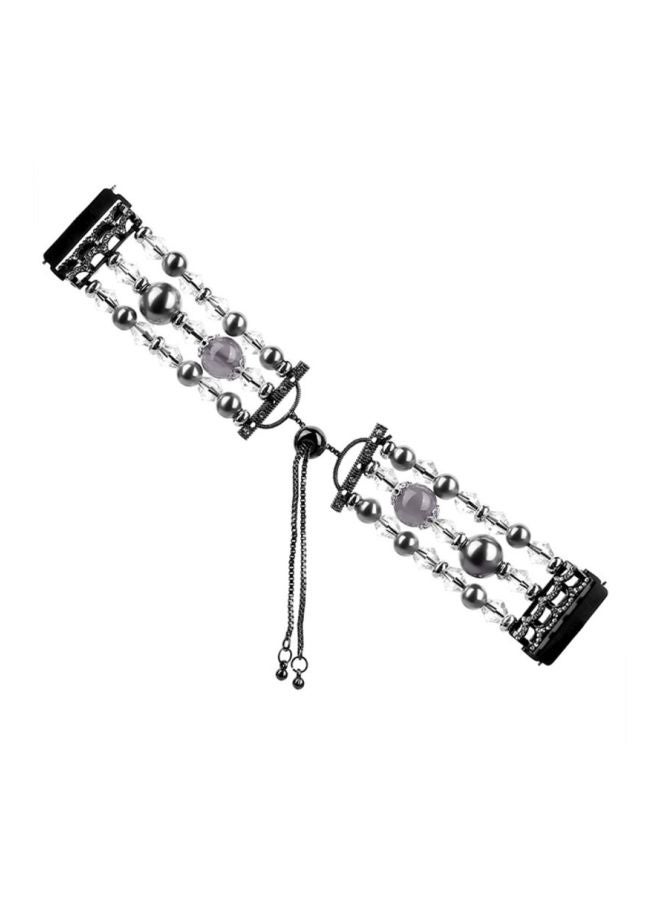 فوبيري سوار بديل لساعة فيتبيت فيرسا أسود/ شفاف/ فضي - Image 2