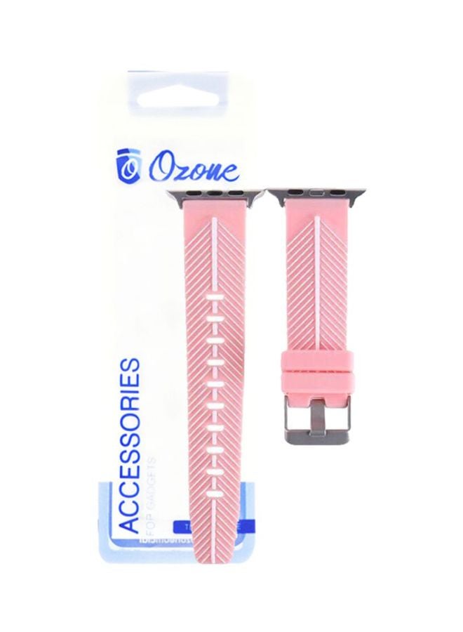 Ozone Silicone Strap For Apple Watch 40Mm Series 4 / 38Mm Series 3 / 2 / 1 Replacement Wristband - Pink Pink - Image 1