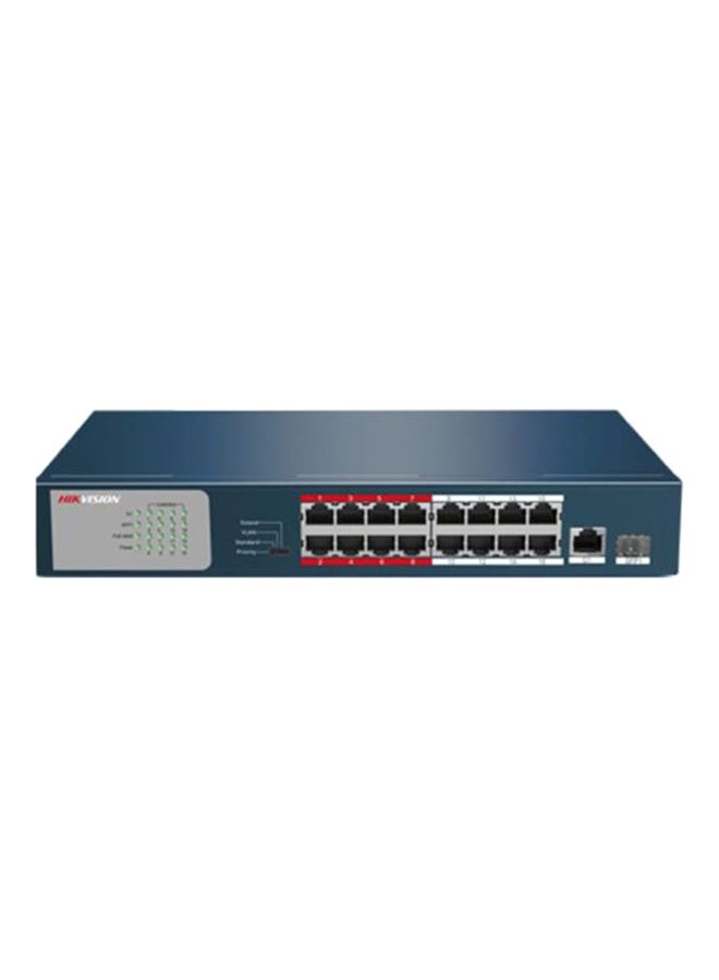 HIKVISION - 16-Port Unmanaged PoE Switch Blue - Image 1