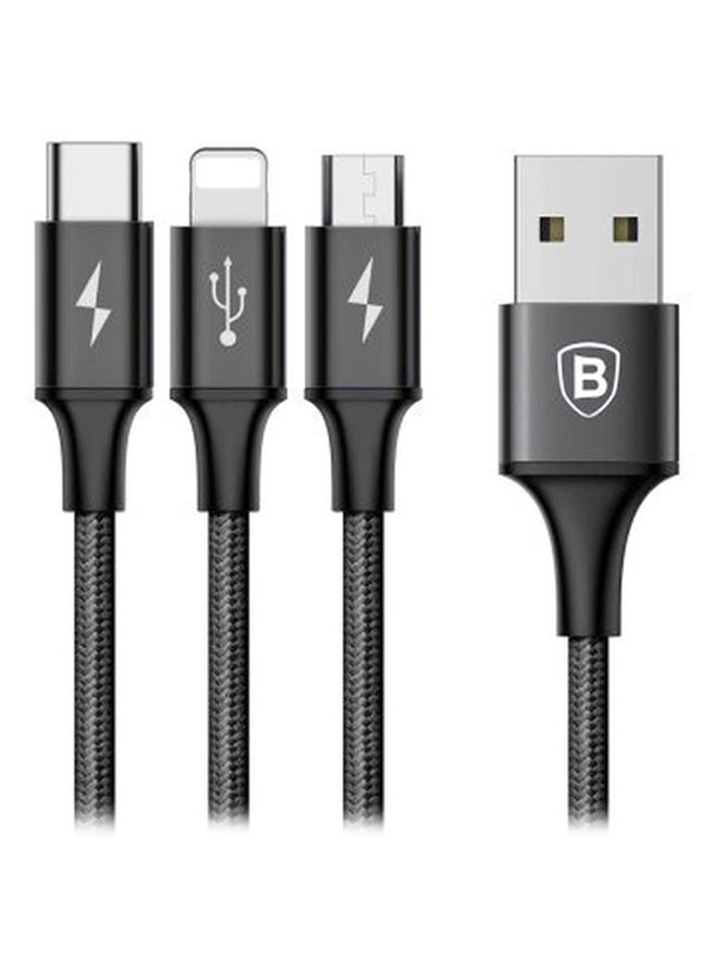 Baseus 3-In-1 Rapid Series Charging Cable Black/Silver - Image 2