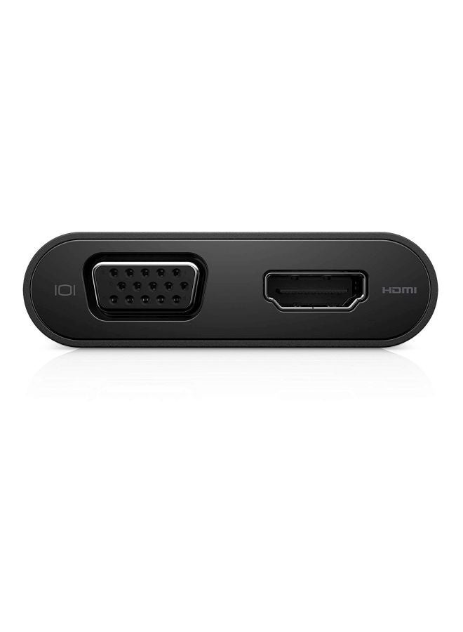 DELL - USB-C To HDMI/VGA/Ethernet Adapter Black - Image 1
